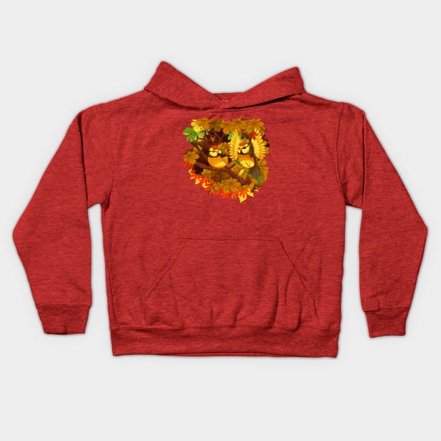 Full bloom | Autumn birds Kids Hoodie by hisameartwork